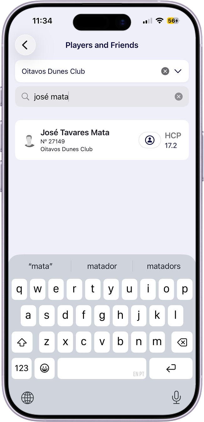 Adicionar jogador como favorito